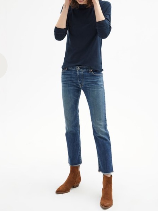Nili Lotan Denim - Nili Lotan Boyfriend Jeans Tribeca Wash Cotton Stretch Cropped Straight 29 USA